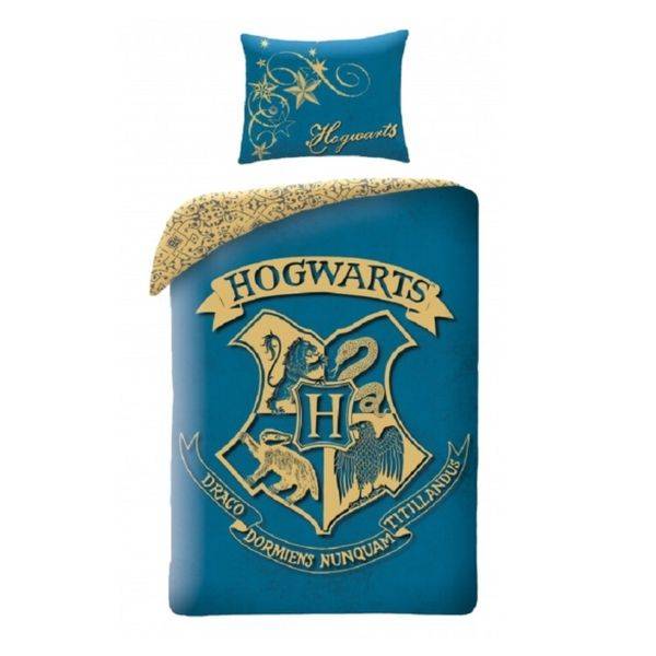Harry Potter ágyneműhuzat szett Roxfort kék
