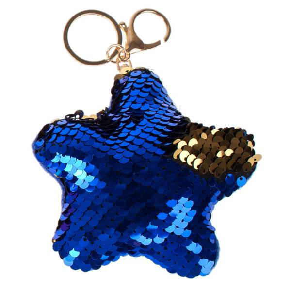 Flitteres kulcstartó csillag alakú – kék