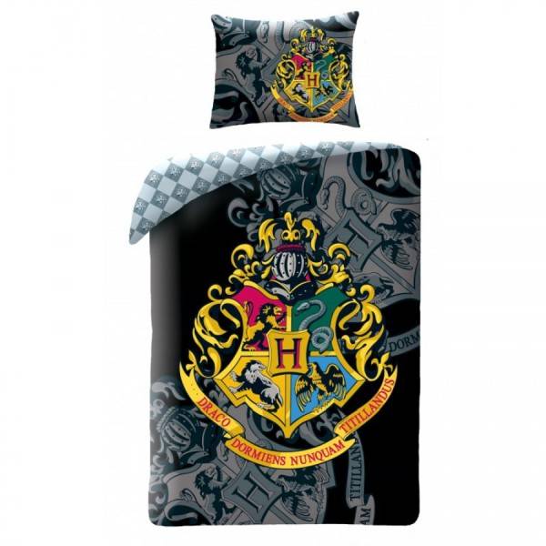Harry Potter ágyneműhuzat szett címeres - fekete