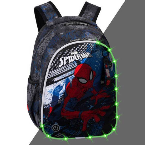 CoolPack iskolatáska hátizsák LED világítással - Spiderman