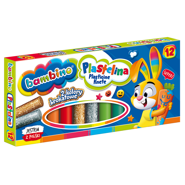 Bambino gyurma 12 darabos 2 csillogó színnel