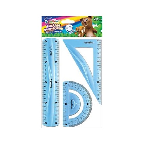 Bambino flexibilis vonalzó szett 20 cm - kék