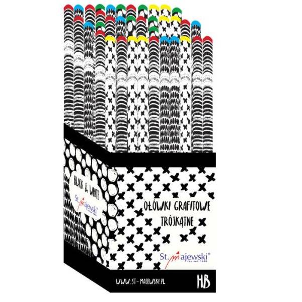 Háromszög HB grafit ceruza - Black &  White 