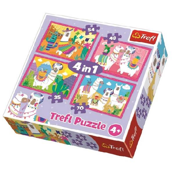 Lámás puzzle 4in1 - Lámák vakáción