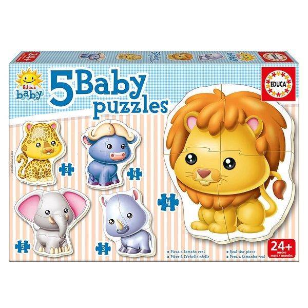 Educa 5in1 baby puzzle - Vadállatok
