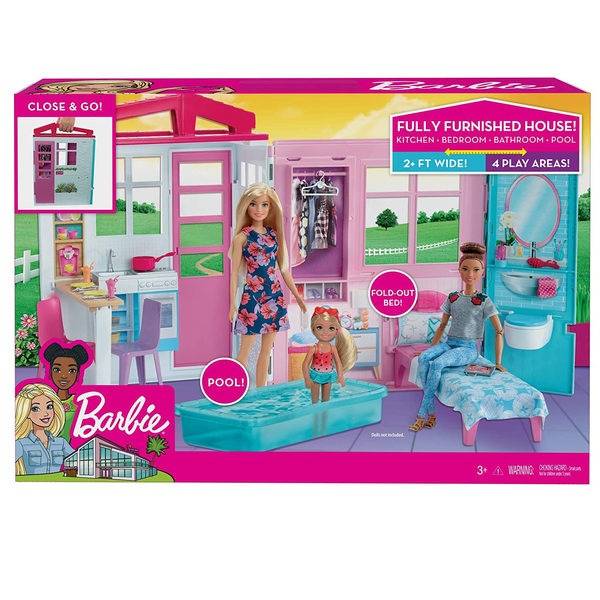 Barbie játékszett - Tengerparti ház babával