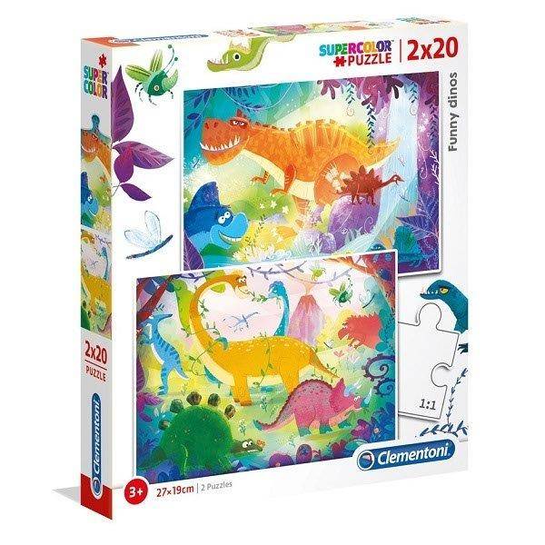 Dinós puzzle 2 x 20 darabos Supercolor