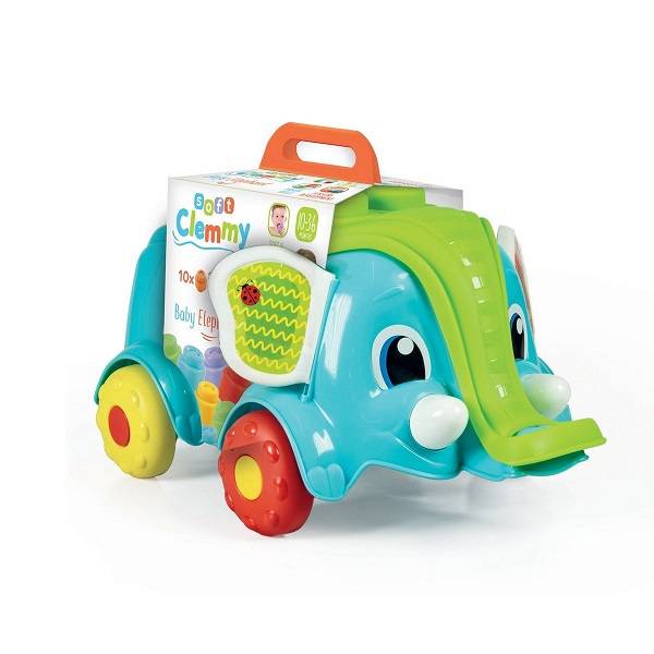 Clemmy Soft puha kockák 10 db-os építőjáték elefántos tartóval