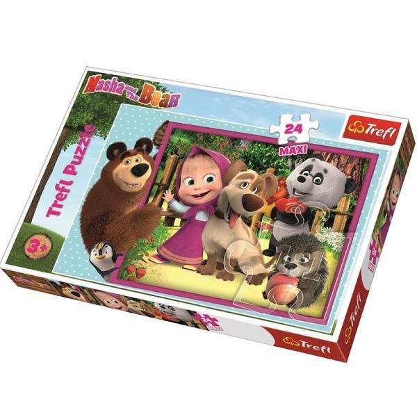 Mása és a medve maxi puzzle 24 db-os - Barátokkal