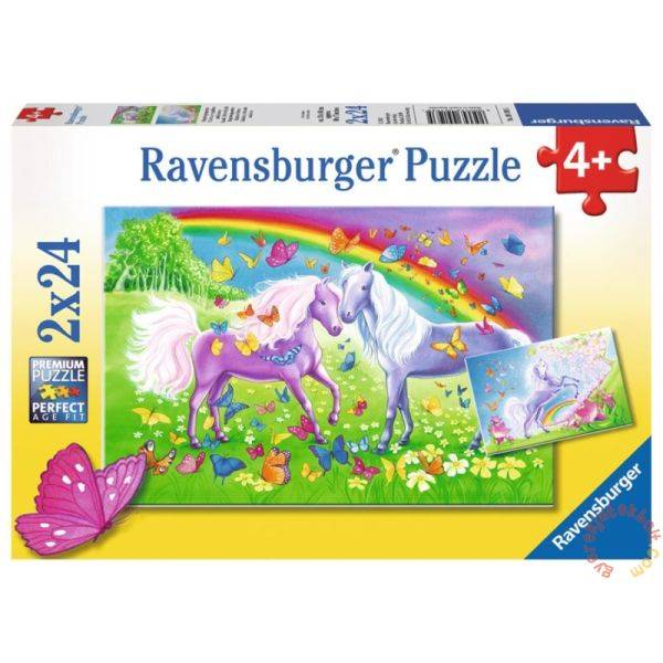 Lovas puzzle 2x24 db-os - Lovak és pillangók