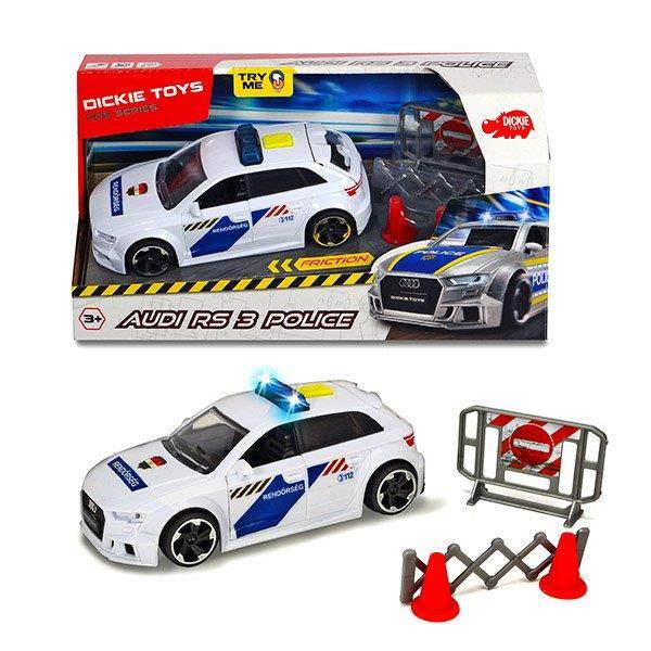 Dickie SOS Audi RS 3 rendőrautó fénnyel és hanggal