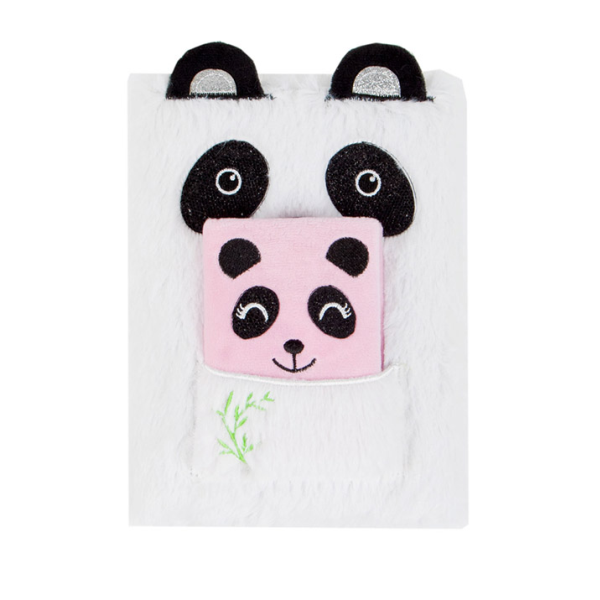 Pandás szőrmés napló jegyzetfüzettel