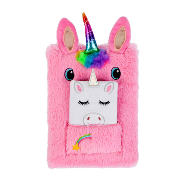 Unikornisos szőrmés napló jegyzetfüzettel