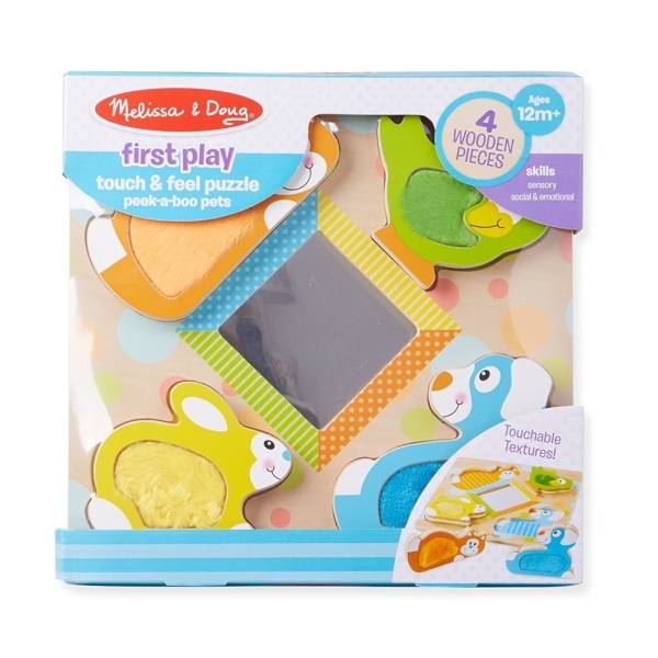 Melissa & Doug tapintós puzzle tükörrel - Kukucskáló állatok