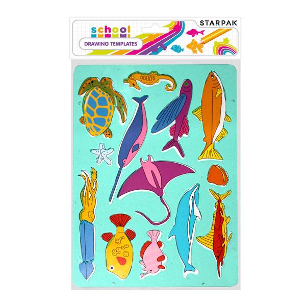 Műanyag sablon - tengeri állatok