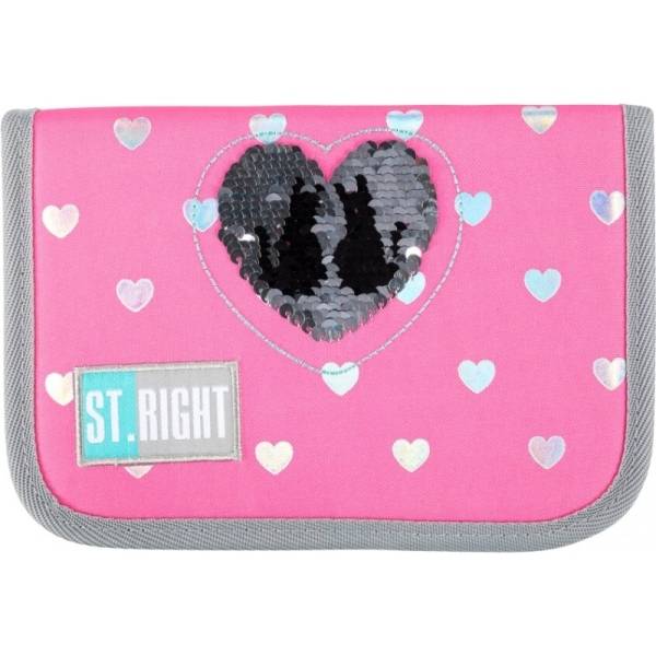 St. Right cicás kihajtható tolltartó flitteres