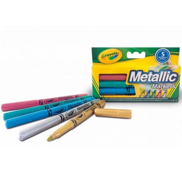 Crayola filctoll készlet metál színű 5 db