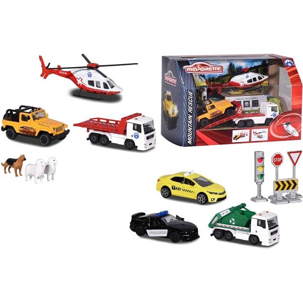 Majorette Diorama játékszett 3 járművel és kiegészítőkkel