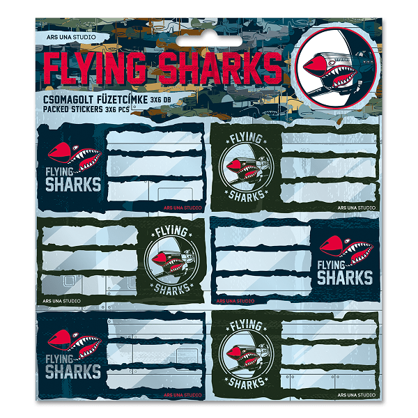 Ars Una füzetcímke 3x6 db-os - Flying Sharks