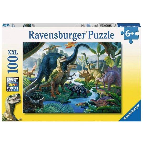 Dinoszauruszos puzzle 100 db-os XXL - Óriások földjén