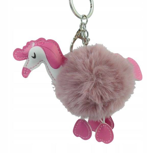 Unikornisos kulcstartó pomponnal