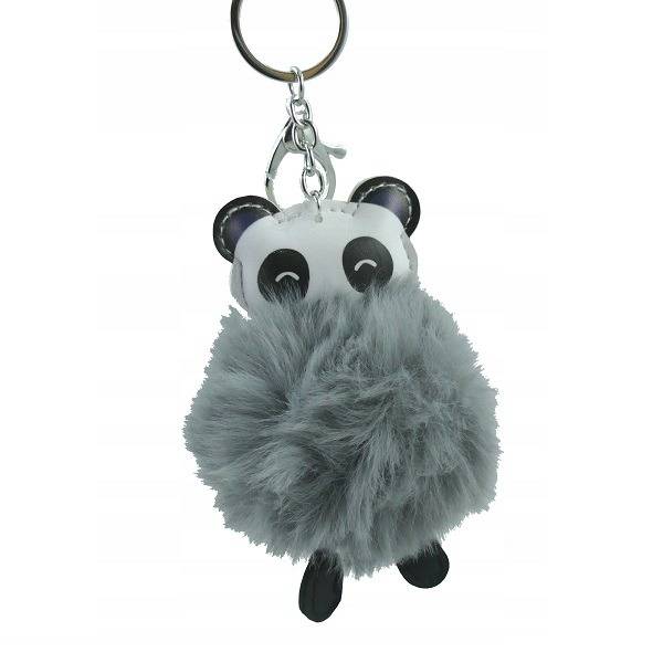 Pandás kulcstartó pomponnal