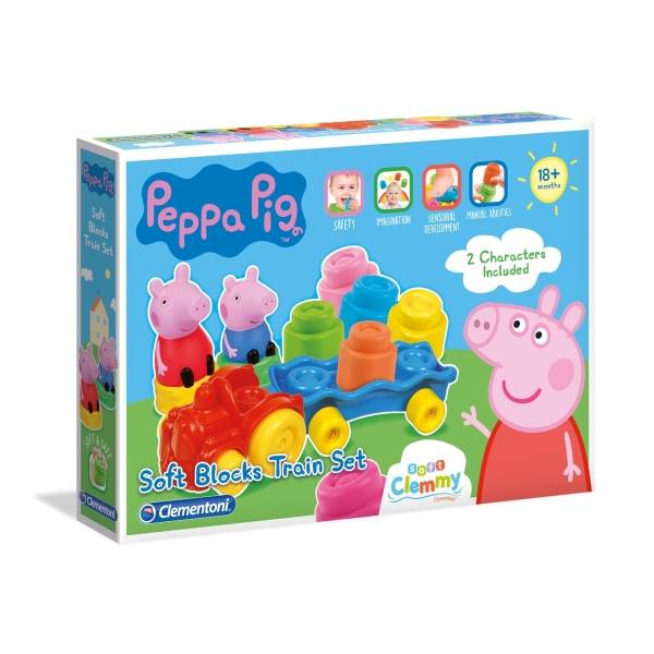 Clemmy Soft puha kockák - Peppa malac építőjáték szett