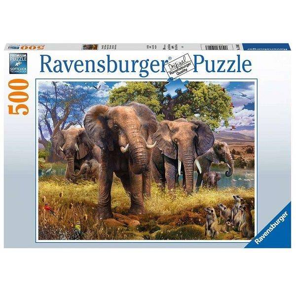Ravensburger puzzle 500 db-os  - Elefántcsalád