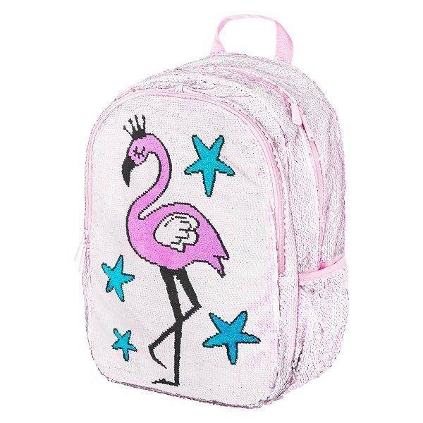 BAAGL flitteres ergonomikus iskolatáska, hátizsák – Flamingó