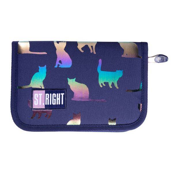St. Right cicás kihajtható tolltartó – Holo Cats