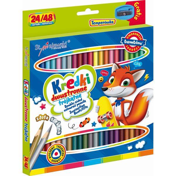 Bambino 24 db-os kétvégű színes ceruza készlet - 48 színű