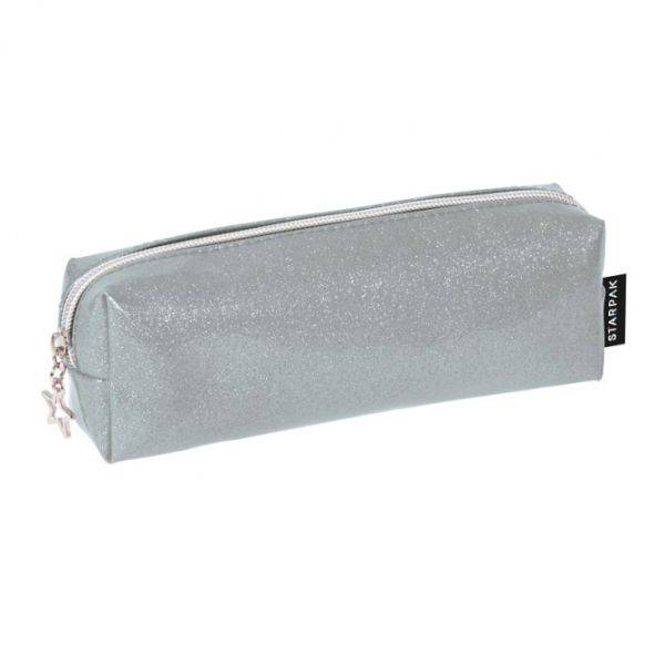 Starpak Szögletes tolltartó  – Csillogó ezüst