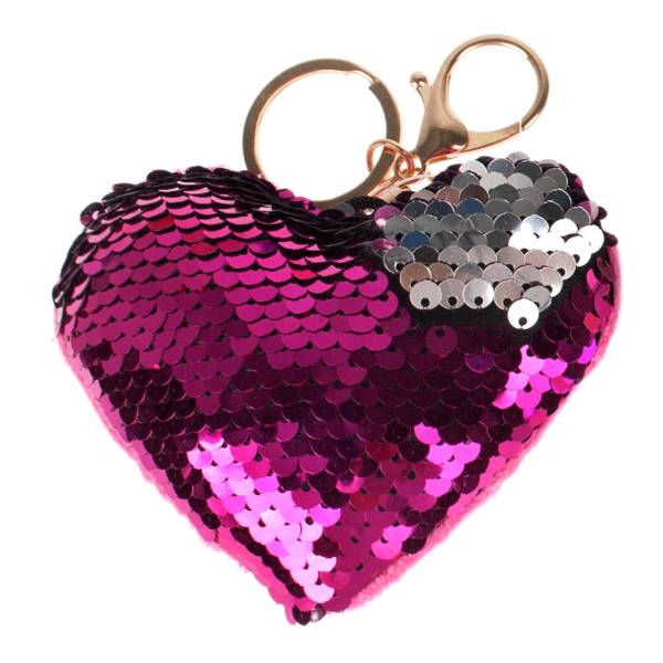 Flitteres kulcstartó szív alakú – pink