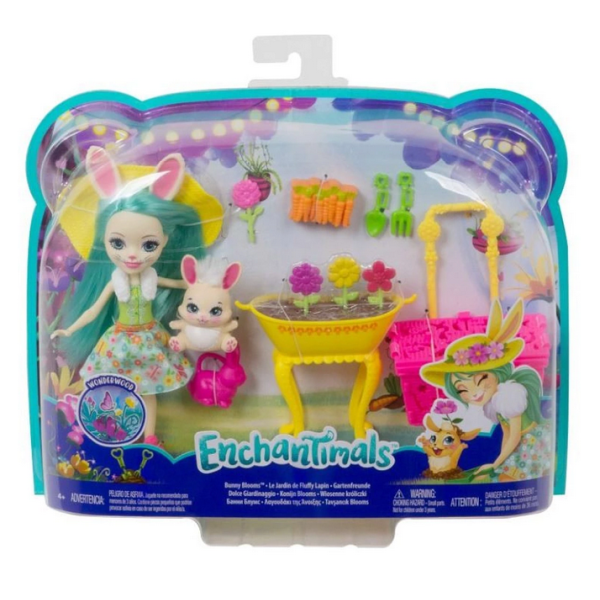 Enchantimals Fluffy nyuszi baba kiegészítőkkel – A kertben