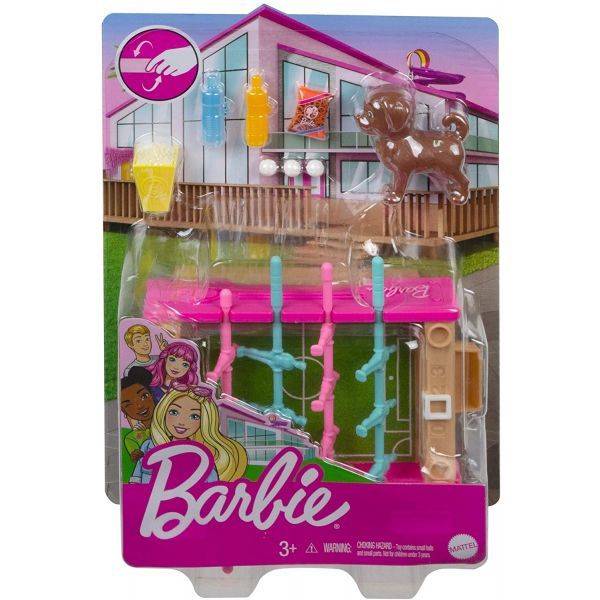 Barbie kerti játékszett kisállattal – Csocsóasztal kiskutyával