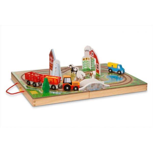 Melissa & Doug fa járművek – Hordozható farm szett