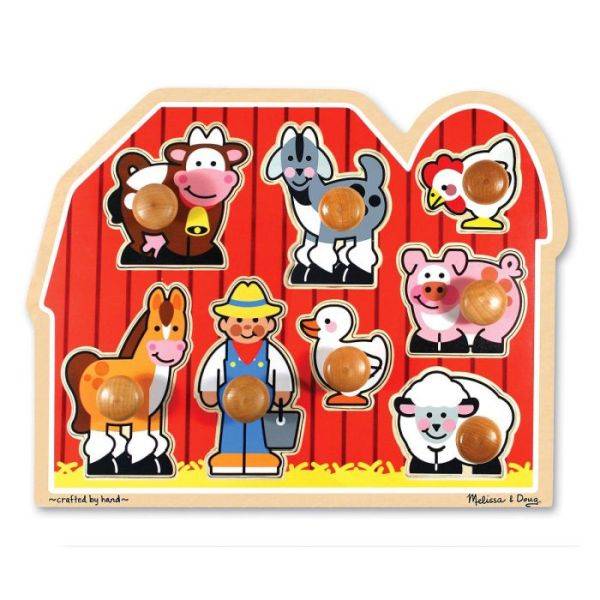 Melissa & Doug fajáték – Farm puzzle fogantyúval