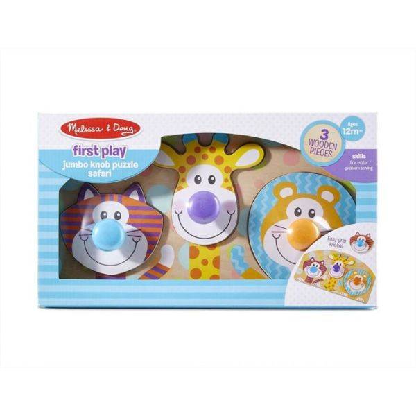 Melissa & Doug fajáték – Szafari puzzle fogantyúval
