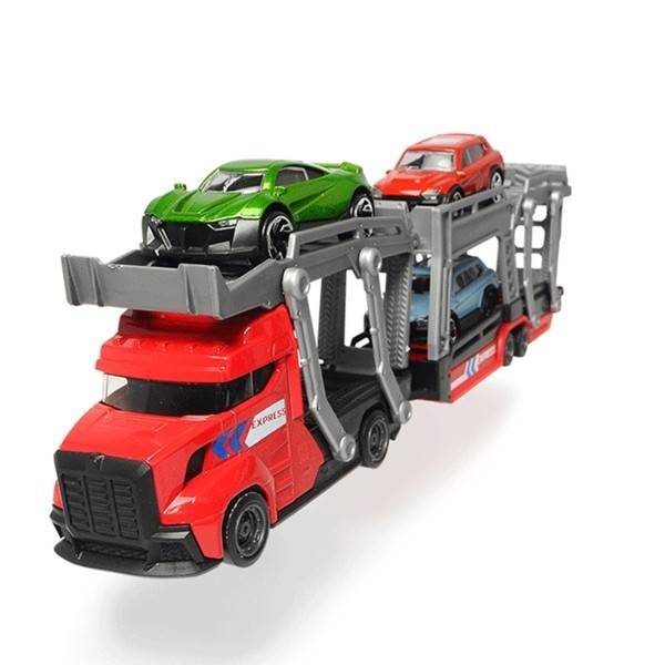 Dickie Car Carrier – Piros autószállító kamion 3 kisautóval