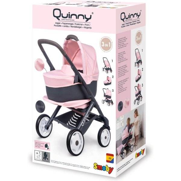 Smoby Maxi-Cosi 3in1 játék babakocsi – halvány rózsaszín
