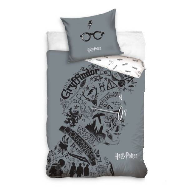 Harry Potter  sötétben világító ágyneműhuzat - Szürke 