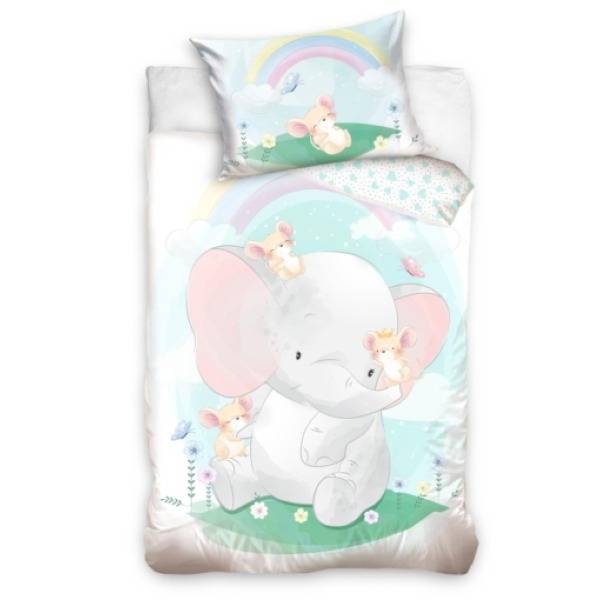 Elefántos ovis ágyneműhuzat szett – Rainbow