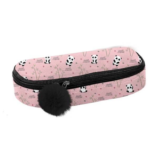 Pandás ovális tolltartó PINK - Paso