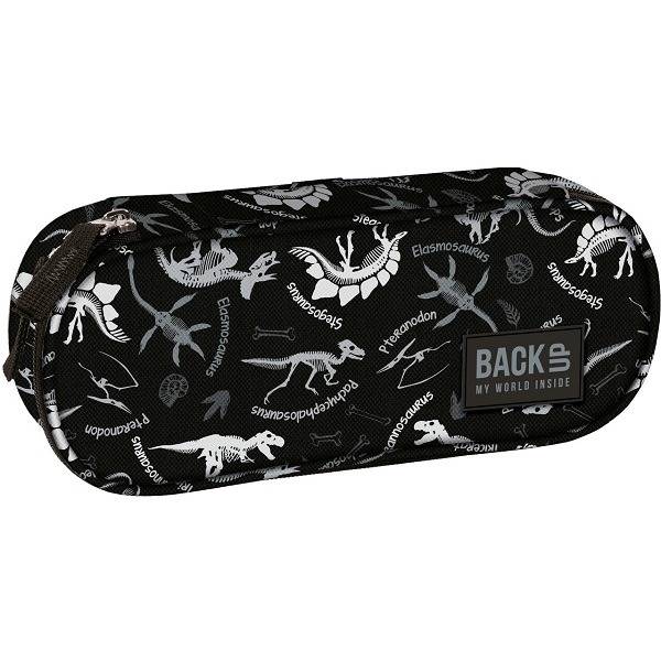 BackUp dinoszauruszos ovális tolltartó – Black