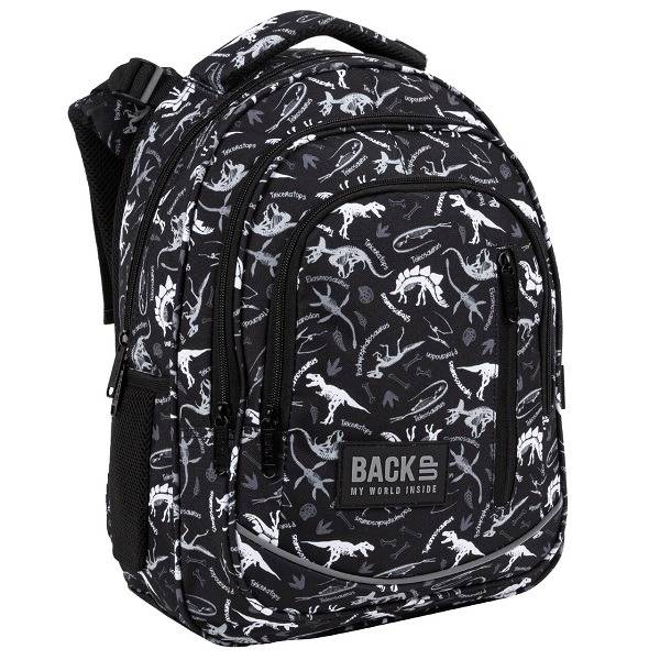 BackUp ergonomikus dinoszauruszos iskolatáska hátizsák – Black