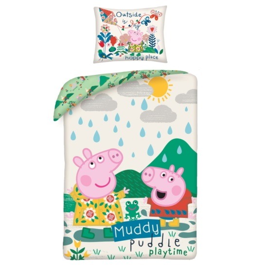 Peppa malac ágyneműhuzat szett - Muddy Pudly Playtime