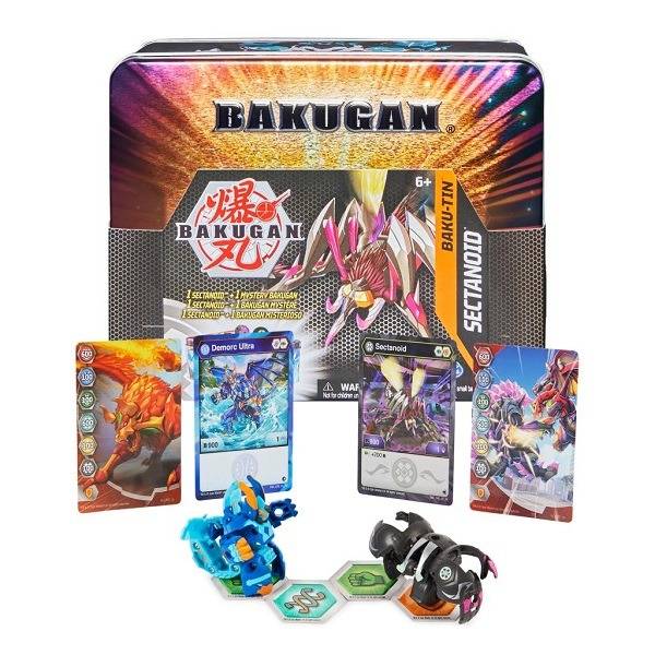 Bakugan Baku-Tin fém dobozban – Sectanoid + Meglepetés Bakugan