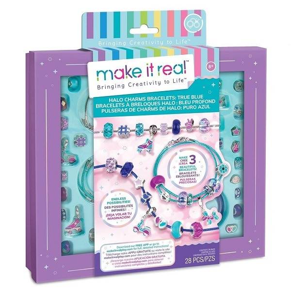 Make It Real Kristály medál karkötők – tiszta kék