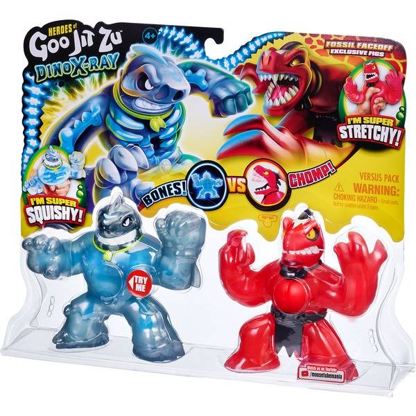 GOO JIT ZU – DINO X-RAY nyújtható dino figura 2 db-os – Thrash vs Verapz