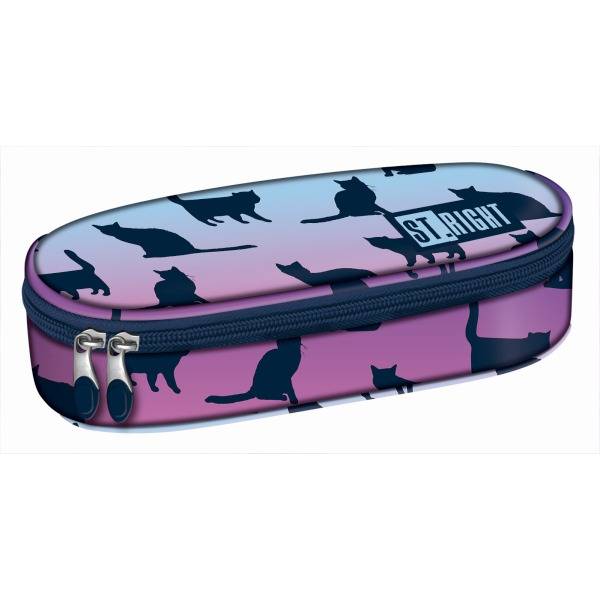 St. Right ovális cicás tolltartó – Night Cats